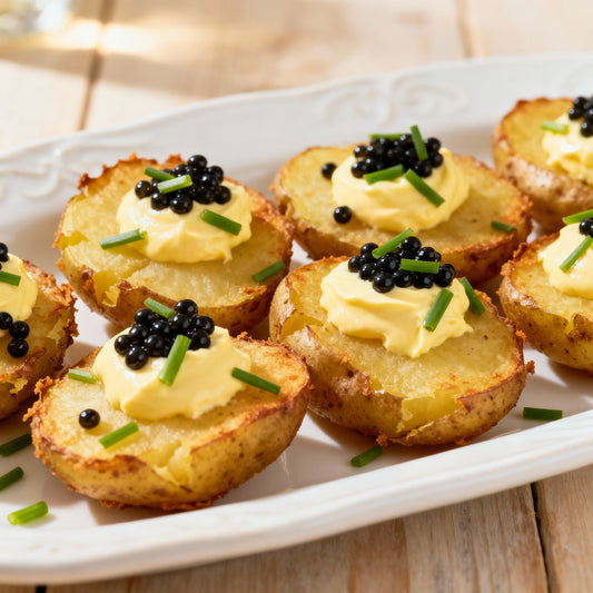 Crispy Smashed Potatoes with Caviar
